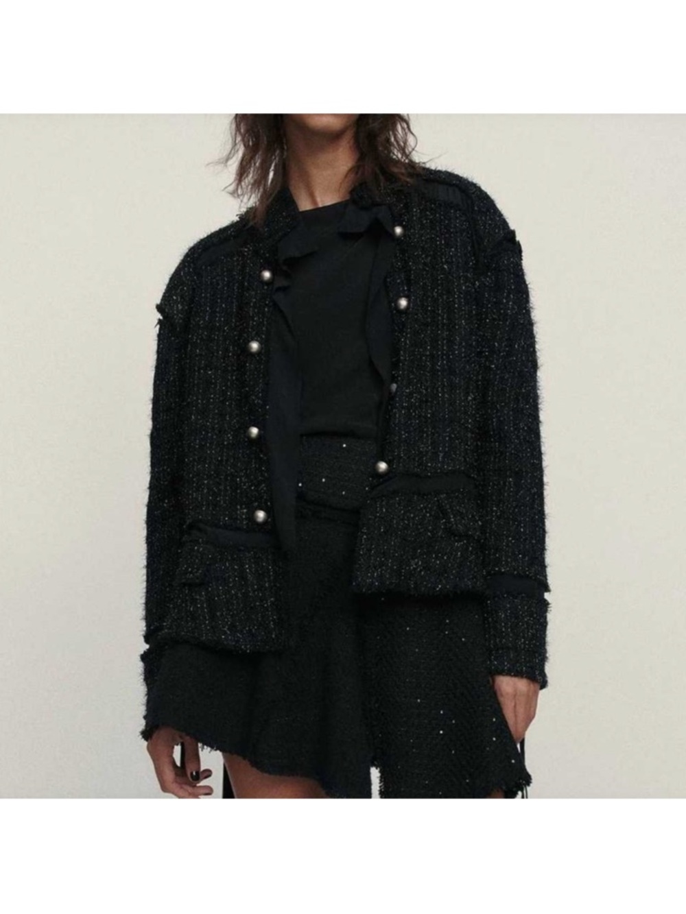 Zara Limited Edition Textured Metallic Tweed Soft Cardigan
Blazer Jacket no belt - Picture 3 of 7